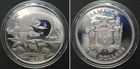 Jamaika JAMAICA. 10 Dollars 1981 AMERICAN CROCODILE silver Proof -