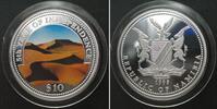 Namibia NAMIBIA 10 Dollars 1995 Desert, 5TH ANN. OF INDEPENDENCE silver Proof MULTICOLOR -