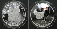 Kongo - Brazzaville CONGO 1000 Francs 2005 Barn Swallow ENDANGERED WILDLIFE silver Proof RARE!!! -