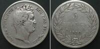 Frankreich FRANCE 5 Francs 1830 A Paris, raised edge lettering, LOUIS PHILIPPE I silver VF+ -