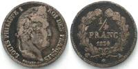 Frankreich FRANCE. 1/4 Franc 1834 A Paris LOUIS PHILIPPE I silver VF -