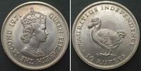 Mauritius MAURITIUS 10 Rupees 1971 Dodo INDEPENDENCE Cu-Ni UNC SCARCE! -
