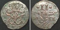 Dänemark DENMARK. 2 Skilling 1761 HSK, FREDERIK V silver AU! -