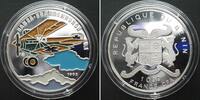 Benin BENIN. 1000 Francs CFA 1995, Plane HANSA BRANDENBURGH D.I silver COLORED Proof -