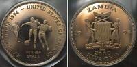Sambia ZAMBIA 2000 Kwacha 1994 WORLD CUP SOCCER, WINNER BRAZIL, Cu-Ni Proof -