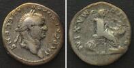 Roman Imperial VESPASIAN (69-79 AD). AR Denarius, 74 AD, emperor seated, VF -