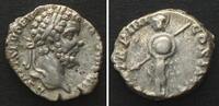 Roman Imperial SEPTIMIUS SEVERUS (193-211 AD). AR Denarius 194-195, Rome mint, Minerva, XF -