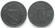 Wurzach (Württemberg) Germany WURZACH (Württemberg) 10 Pfennig 1918, NOTGELD, zinc UNC- -