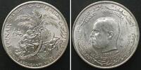 Tunesien TUNISIA 1 Dinar 1970 F.A.O. HABIB BOURGUIBA silver UNC -