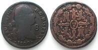Spanien SPAIN 8 Maravedis 1800 Segovia mint CARLOS IV copper aVF -