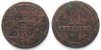 Münster, Stadt Germany MUNSTER City. 2 Pfennig 1740 copper VF -