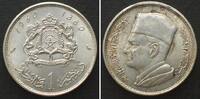 Marokko MOROCCO 1 Dirham AH 1380 (1960) MOHAMMED V silver UNC! -