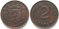 Lettland LATVIA 2 Santimi 1939, never placed in circulation, bronze, SCARCE! AU -