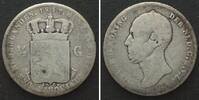 Niederlande NETHERLANDS. 1/2 Gulden 1847, WILLEM II, silver aVF RARE! -