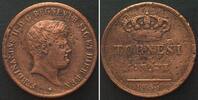 Italien - Sizilien Italy TWO SICILIES. 5 Tornesi 1851 FERDINANDO II copper VF+ -