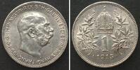 Haus Habsburg AUSTRIA. 1 Corona 1915 FRANZ JOSEPH I silver UNC! -