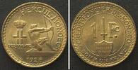 Monaco MONACO. 1 Franc 1926 LOUIS II Alu-Bro UNC!!! -