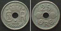Dänemark DENMARK 25 Ore 1935, CHRISTIAN X, Cu-Ni, KEY DATE! XF -