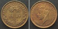 Britisch Westafrika BRITISH WEST AFRICA. 1 Shilling 1947, GEORGE VI Nickel-Brass AU! -