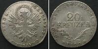 Haus Habsburg AUSTRIA - TYROL 20 Kreuzer 1809 INSURRECTION silver AU! -