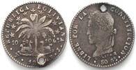 Bolivien BOLIVIA 1 Sol 1860 (F/J) J, PTS, Potosi mint,BOLIVAR silver SCARCE! VF+ -