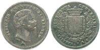 Italien - Emilia Italy EMILIA 50 Centesimi 1860 Firenze VITTORIO EMANUELE II silver VF -