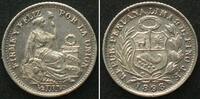 Peru PERU. 1/2 Dinero 1898 silver Prooflike Specimen! -