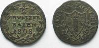Schweiz - St. Gallen SAINT GALL Canton 1/2 Batzen 1808 billon VF -