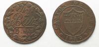 Schweiz - Waadt Swiss VAUD 1/2 Batzen 1810 billon VF -
