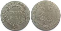 Schweiz - Genf Swiss GENEVA 3 Sols 1795 w/o * billon RARE VARIETY!!! VF -