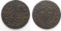 Schweiz - Waadt Swiss VAUD 1/2 Batzen 1818 billon XF! -