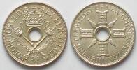 Neuguinea NEW GUINEA. Shilling 1938, George VI, silver, UNC, strike thru mint error -