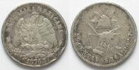 Mexiko MEXICO. 25 Centavos 1876 Zs A, Zacatecas mint, silver, VF -