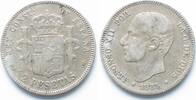 Spanien SPAIN 2 Pesetas 1883 ALFONSO XII silver VF -
