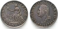 British Tokens - London 1814 PIDDINGs OFFICE CORNHILL - LOUIS XVIII RESTORED silver token 20mm -