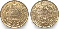 Marokko MOROCCO 50 Francs AH1371 (1952) alu-bronze BU! -