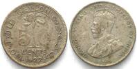 Ceylon CEYLON 50 Cents 1922 GEORGE V silver VF -