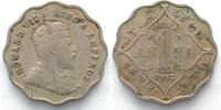 Indien Britisch BRITISH INDIA 1 Anna 1910 EDWARD VII Cu-Ni VF+ -