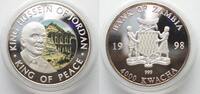 Sambia ZAMBIA 4000 Kwacha 1998 KING HUSSEIN OF JORDAN silver colored RARE! -