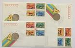 China Yuan CHINA 3 x 1 Yuan 1989 40th Anniversary - Peoples Republic in official coin cover -