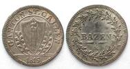 Schweiz - St. Gallen SAINT GALL Canton 1 Batzen 1815 billon UNC! -