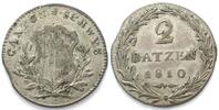 Schweiz - Schwyz Swiss SCHWYZ 2 Batzen 1810 billon XF! -