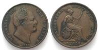 England GREAT BRITAIN Penny 1831 WILLIAM IV copper VF-XF -
