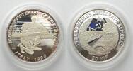 Laos LAOS 50 Kip 1989 FOOTBALL WORLD CUP in ITALY silver Proof -