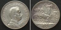 Italien ITALY. 2 Lire 1912, Quadriga, VITTORIO EMANUELE III silver AU! -