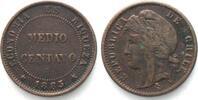 Chile CHILE. 1/2 Centavo 1883, copper VF+ -