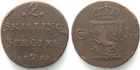 Norwegen NORWAY. 2 Skilling 1822, CARL XIV JOHAN, copper VF-XF -