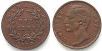 Sarawak SARAWAK. 1 Cent 1870, C. Brooke Rajah, copper, XF! -