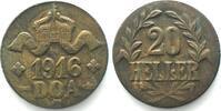 Deutsch-Ostafrika GERMAN EAST AFRICA 20 Heller 1916 T - TABORA bronze AU! -