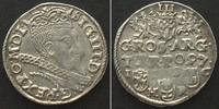 Polen POLAND 3 Groschen (Trojak) 1597 IF SC, Bromberg mint, SIGISMUND III silver UNC-! -